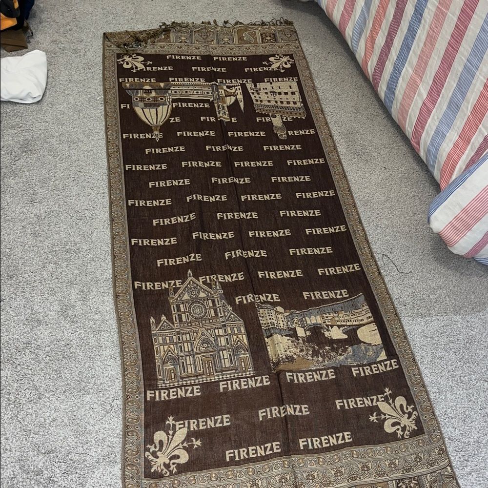 100% Cashmere Made in Italy Florence Firenze Pashmina Style Loop Scarf 78” x 27”